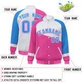 Custom Color Block  Baseball Jacket Varsity Letterman Jackets Personalized Team Name Number for Men Women Youth