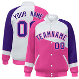 Custom Color Block  Baseball Jacket Varsity Letterman Jackets Personalized Team Name Number for Men Women Youth