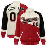 Custom Color Block Jacket Lightweight  Varsity Letterman Jackets Personalized Name Number Full-Snap Jacket