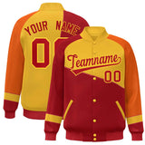 Custom Color Block Jacket Lightweight  Varsity Letterman Jackets Personalized Name Number Full-Snap Jacket