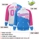 Custom Color Block Jacket Lightweight  Varsity Letterman Jackets Personalized Name Number Full-Snap Jacket