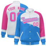 Custom Color Block Jacket Lightweight  Varsity Letterman Jackets Personalized Name Number Full-Snap Jacket