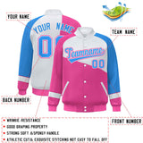 Custom Color Block Jacket Lightweight  Varsity Letterman Jackets Personalized Name Number Full-Snap Jacket