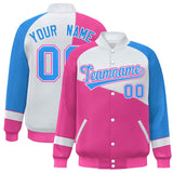 Custom Color Block Jacket Lightweight  Varsity Letterman Jackets Personalized Name Number Full-Snap Jacket