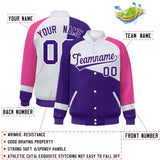 Custom Color Block Jacket Lightweight  Varsity Letterman Jackets Personalized Name Number Full-Snap Jacket