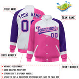 Custom Color Block Jacket Lightweight  Varsity Letterman Jackets Personalized Name Number Full-Snap Jacket