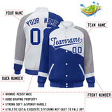 Custom Color Block Jacket Lightweight  Varsity Letterman Jackets Personalized Name Number Full-Snap Jacket