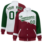 Custom Color Block Jacket Lightweight  Varsity Letterman Jackets Personalized Name Number Full-Snap Jacket