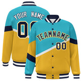 Custom Color Block Personalized Pattern Bomber Athletic Varsity Baseball Jacket For Men