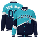 Custom Color Block Personalized Pattern Bomber Athletic Varsity Baseball Jacket For Men