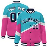 Custom Color Block Personalized Pattern Bomber Athletic Varsity Baseball Jacket For Men