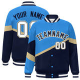 Custom Color Block Personalized Pattern Bomber Athletic Varsity Baseball Jacket For Men