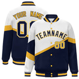 Custom Color Block Personalized Pattern Bomber Athletic Varsity Baseball Jacket For Men