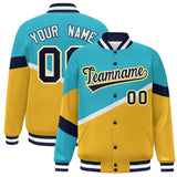 Custom Color Block Personalized Pattern Bomber Varsity Full-Snap Jacket Baseball Jacket For Men/Youth