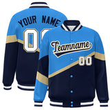 Custom Color Block Personalized Pattern Bomber Varsity Full-Snap Jacket Baseball Jacket For Men/Youth