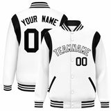 Custom Color Block Personalized Team Name Letterman Bomber Coat Full-Snap Baseball Jacket