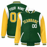 Custom Color Block Personalized Team Name Letterman Bomber Coat Full-Snap Baseball Jacket