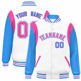 Custom Color Block Personalized Team Name Letterman Bomber Coat Full-Snap Baseball Jacket