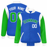 Custom Color Block Personalized Team Name Letterman Bomber Coat Full-Snap Baseball Jacket