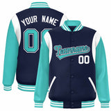 Custom Color Block Personalized Team Name Bomber Varsity Coat Full-Snap Baseball Jacket