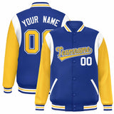 Custom Color Block Personalized Team Name Bomber Varsity Coat Full-Snap Baseball Jacket