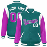 Custom Color Block Personalized Team Name Bomber Varsity Coat Full-Snap Baseball Jacket