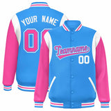 Custom Color Block Personalized Team Name Bomber Varsity Coat Full-Snap Baseball Jacket