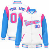 Custom Color Block Personalized Team Name Bomber Varsity Coat Full-Snap Baseball Jacket