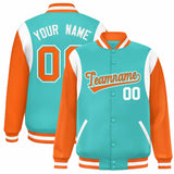 Custom Color Block Personalized Team Name Bomber Varsity Coat Full-Snap Baseball Jacket