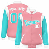 Custom Color Block Personalized Team Name Bomber Varsity Coat Full-Snap Baseball Jacket