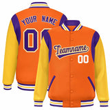 Custom Color Block Personalized Team Name Bomber Varsity Coat Full-Snap Baseball Jacket