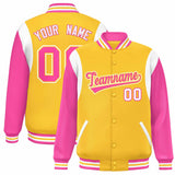 Custom Color Block Personalized Team Name Bomber Varsity Coat Full-Snap Baseball Jacket