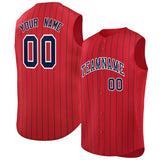 Custom Sleeveless Stripe Fashion Baseball Jersey