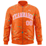 Custom Graffiti Pattern Jacket Zipper Casual Sweatshirt Letterman Bomber Coats Personalized Letter and Number