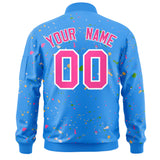 Custom Graffiti Pattern Jacket Zipper Casual Sweatshirt Letterman Bomber Coats Personalized Letter and Number