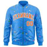 Custom Graffiti Pattern Jacket Zipper Casual Sweatshirt Letterman Bomber Coats Personalized Letter and Number