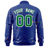 Custom Graffiti Pattern Jacket Zipper Casual Sweatshirt Letterman Bomber Coats Personalized Letter and Number