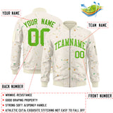 Custom Graffiti Pattern Jacket Zipper Casual Sweatshirt Letterman Bomber Coats Personalized Letter and Number