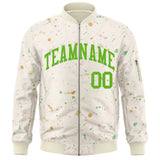 Custom Graffiti Pattern Jacket Zipper Casual Sweatshirt Letterman Bomber Coats Personalized Letter and Number