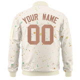 Custom Graffiti Pattern Jacket Zipper Casual Sweatshirt Letterman Bomber Coats Personalized Letter and Number