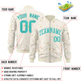 Custom Graffiti Pattern Jacket Zipper Casual Sweatshirt Letterman Bomber Coats Personalized Letter and Number