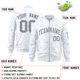 Custom Graffiti Pattern Jacket Zipper Casual Sweatshirt Letterman Bomber Coats Personalized Letter and Number