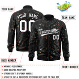 Custom Graffiti Pattern Jacket Zipper Blend Letterman Jackets Stitched Personalized Name Number Logo