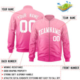 Custom Gradient Fashion Full-Zip Bomber Jacket Stitched Personalized Name Number Logo Letterman Jacket With Pocket