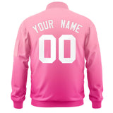 Custom Gradient Fashion Full-Zip Bomber Jacket Stitched Personalized Name Number Logo Letterman Jacket With Pocket