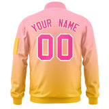 Custom Gradient Fashion Full-Zip Bomber Jacket Stitched Personalized Name Number Logo Letterman Jacket With Pocket