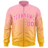 Custom Gradient Fashion Full-Zip Bomber Jacket Stitched Personalized Name Number Logo Letterman Jacket With Pocket