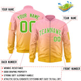 Custom Gradient Fashion Full-Zip Bomber Jacket Stitched Personalized Name Number Logo Letterman Jacket With Pocket