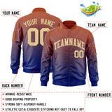 Custom Gradient Fashion Full-Zip Bomber Jacket Stitched Personalized Name Number Logo Letterman Jacket With Pocket