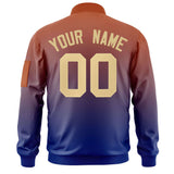 Custom Gradient Fashion Full-Zip Bomber Jacket Stitched Personalized Name Number Logo Letterman Jacket With Pocket